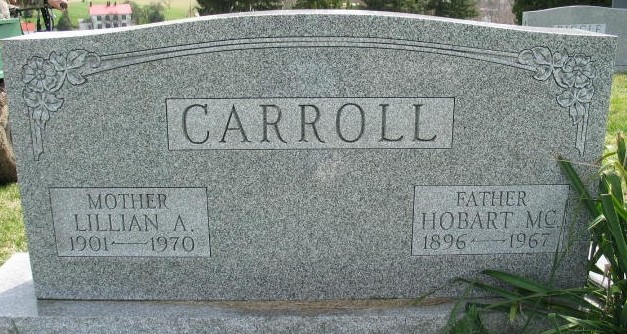 Hobart McKinley Carroll tombstone