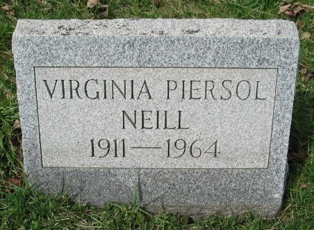 Virginia Piersol Neill tombstone