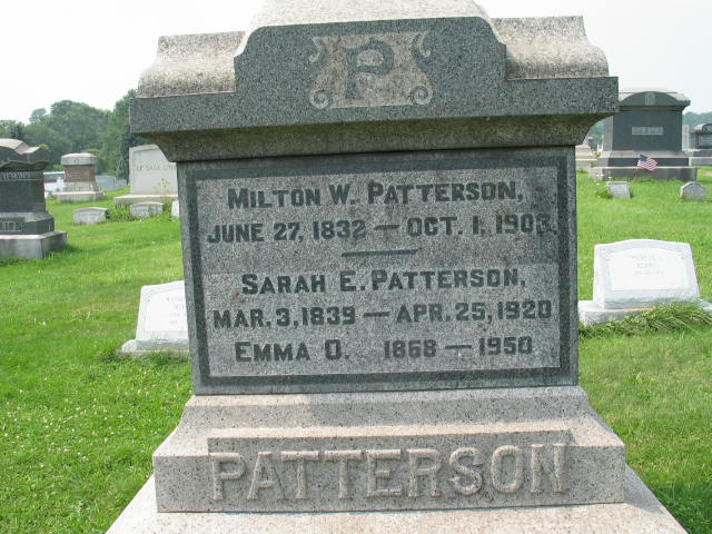 Milton W. and Sarah E. Patterson Emma O. Patterson