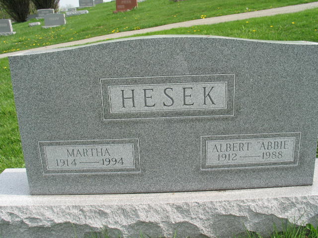 Martha and Albert "Abbie" Hesek