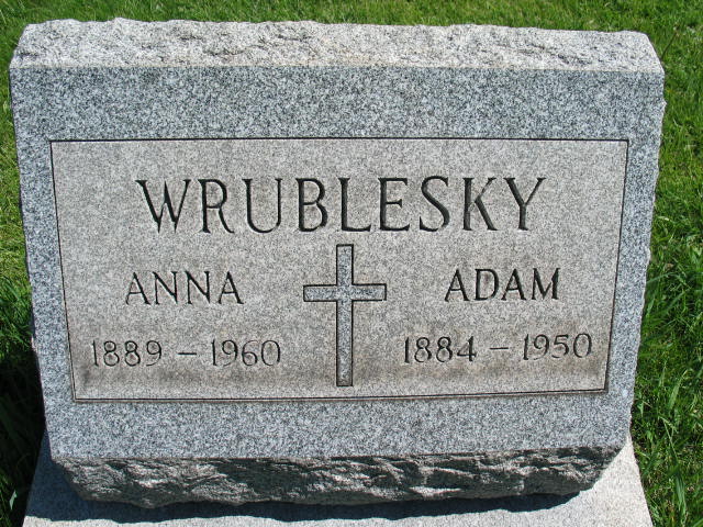 Anna and Adam Wrublesky tombstone