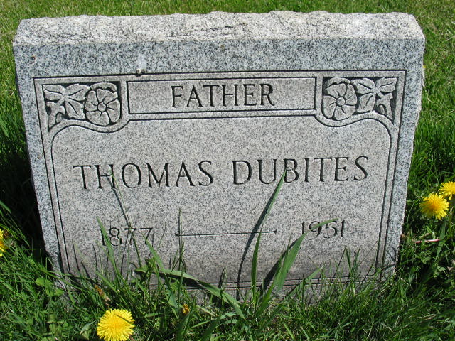 Thomas Dubites tombstone