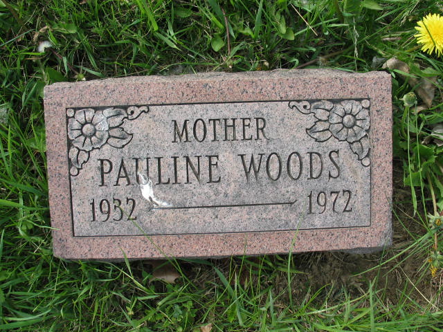 Pauline Woods tombstone