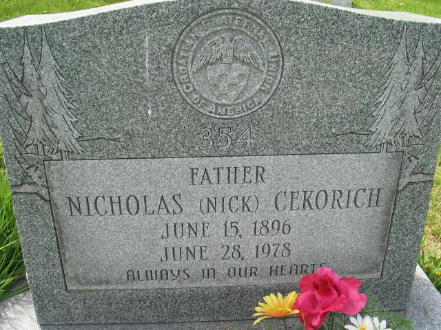 Nicholas Cekorich tombstone