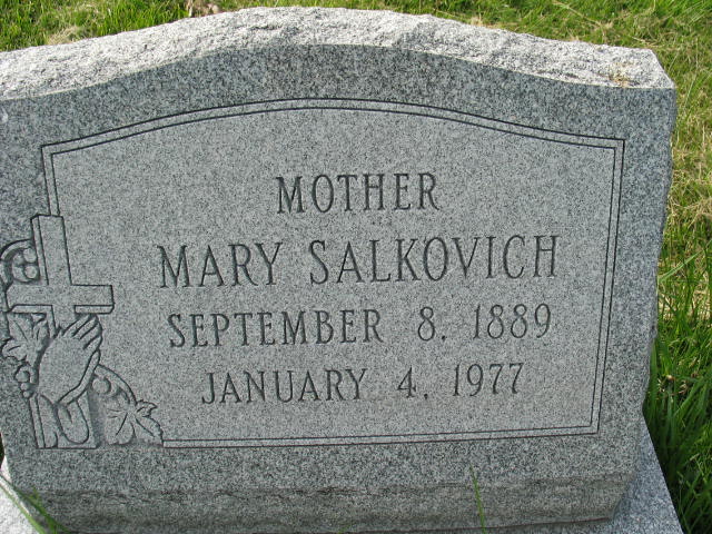 Mary Salkovich tombstone